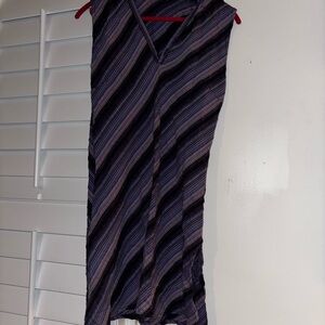 Purple and Blue Striped Sleeveless Top